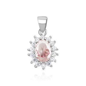 Pandantiv argint cu piatra roz DiAmanti Z1102C_LRH-DIA (Argint 925‰ 1,2 g.)